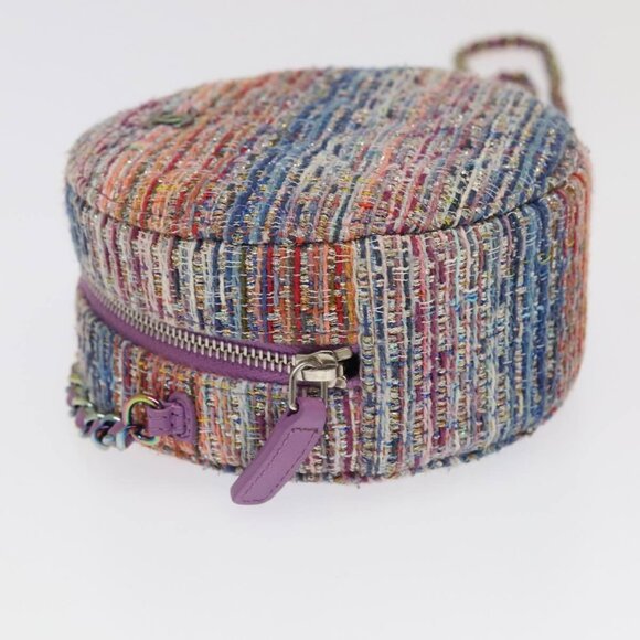 CHANEL Chain Shoulder Bag Tweed Rainbow CC Auth - Picture 11 of 15